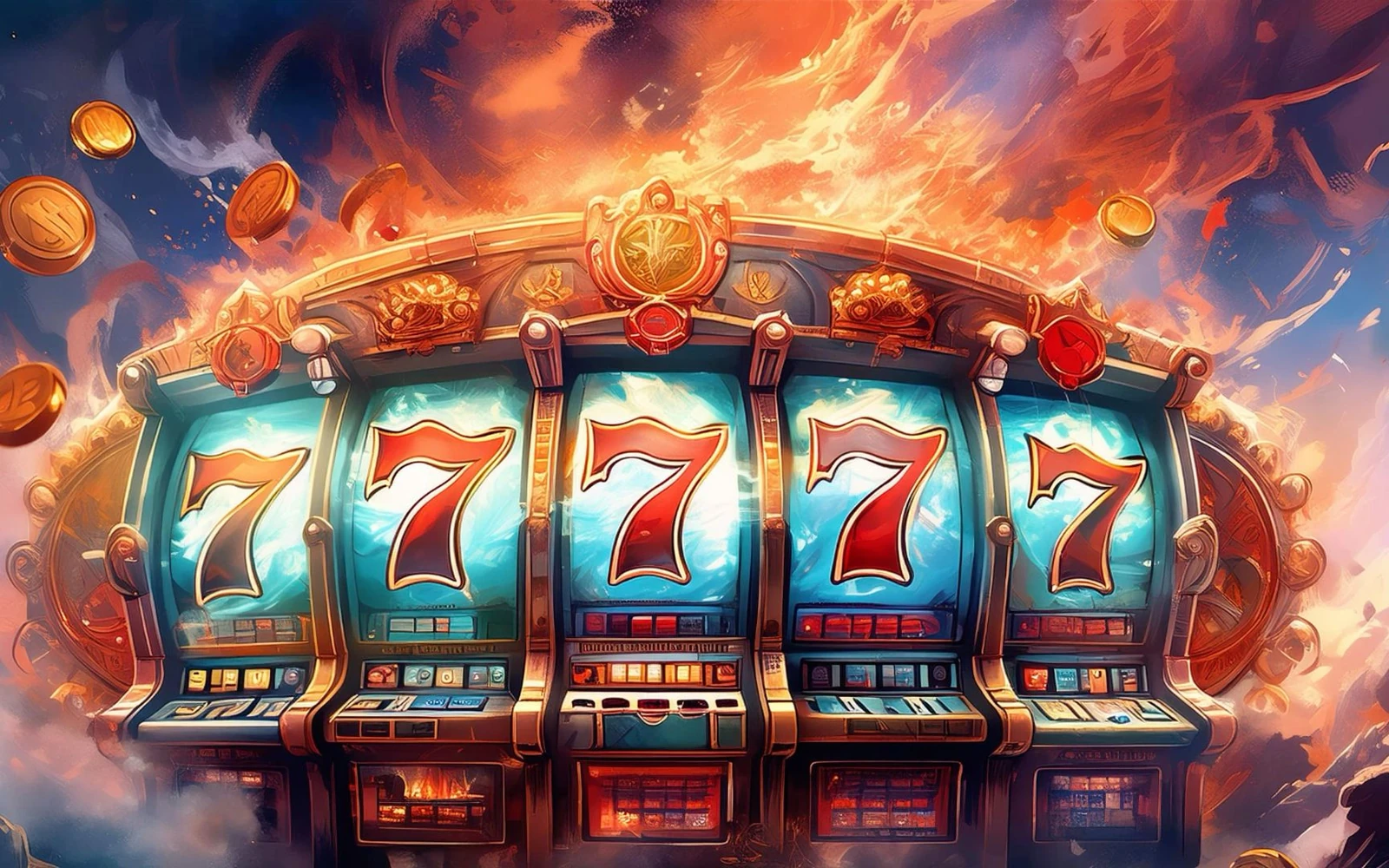 หน้าจอเกมสล็อตที่แสดงวงล้อและสัญลักษณ์โบนัส